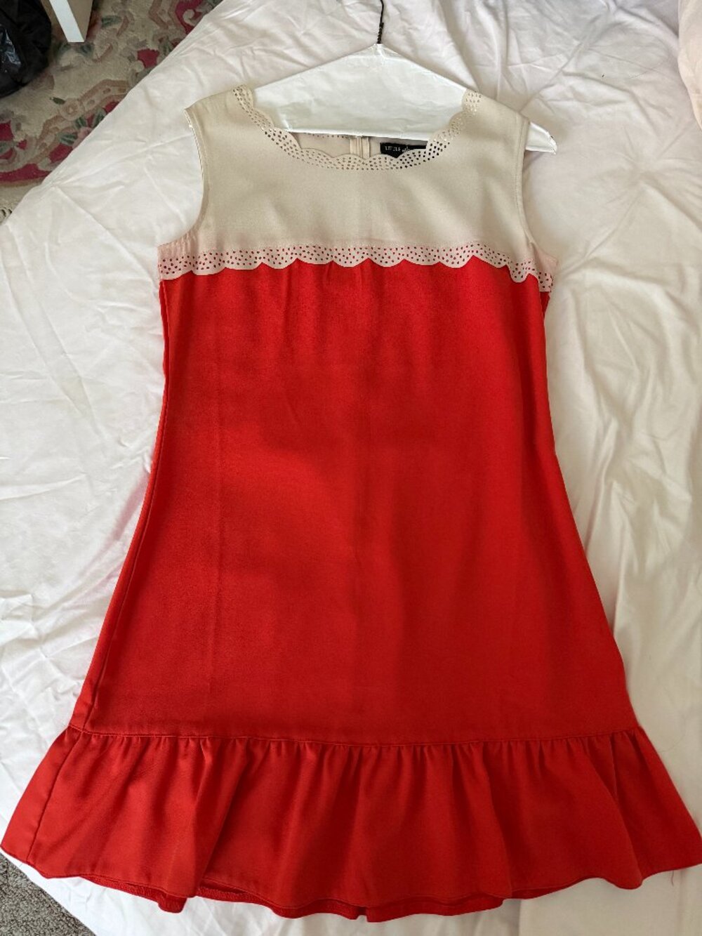 Orange Scallop Sleeveless Dress Size 8
